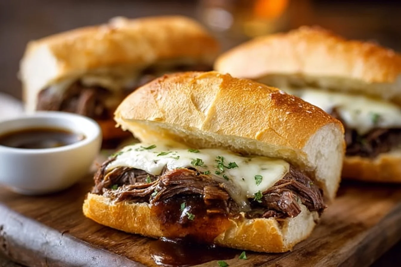 Crockpot French Dip Sandwiches