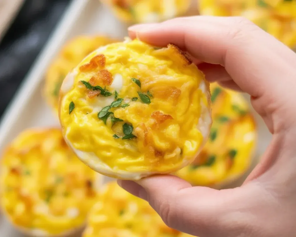 Delicious Air fryer hash brown egg cups served as a nutritious breakfast option.