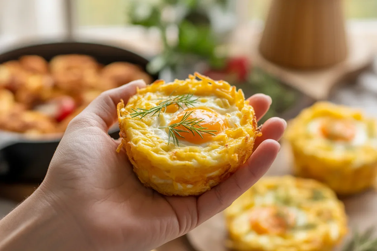 Air fryer hash brown egg cups