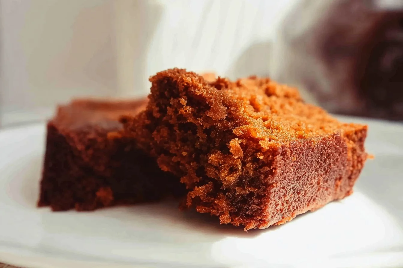 Slice of flourless oatmeal carrot cake topped with cream cheese frosting