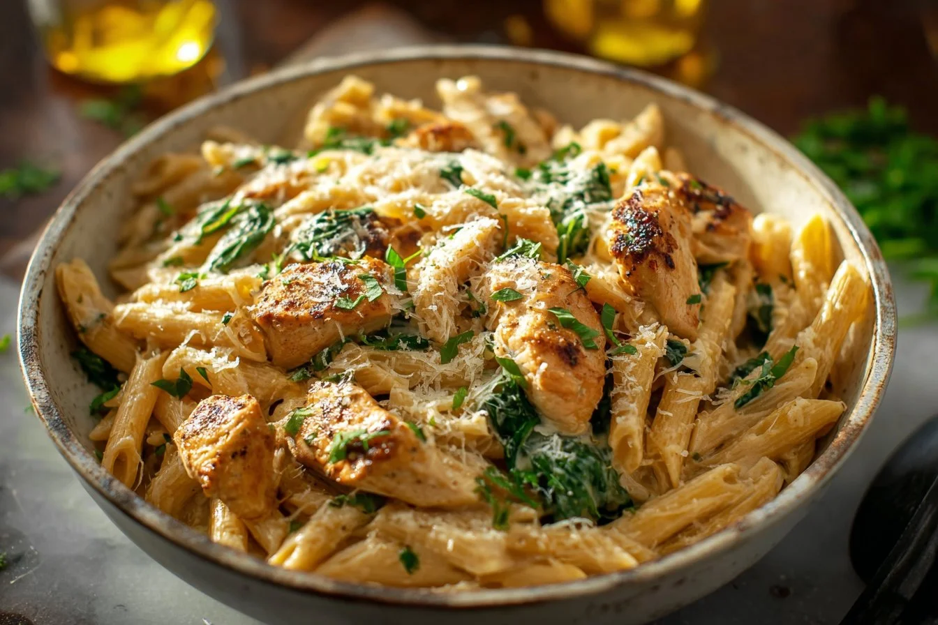 Healthy Garlic Parmesan Chicken Pasta