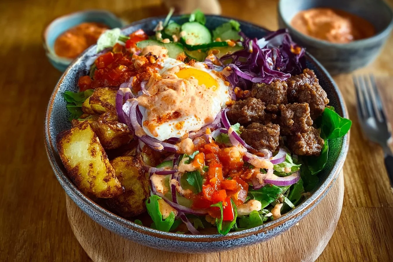 Loaded Burger Bowls Recipe | Simple Home Edit