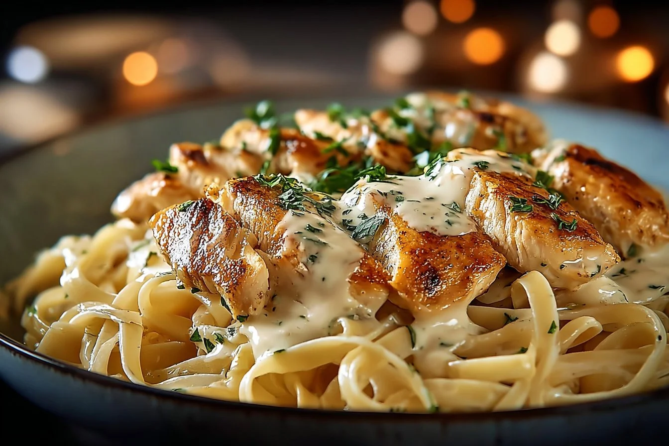 One-Pan Chicken with Buttered Noodles in a skillet