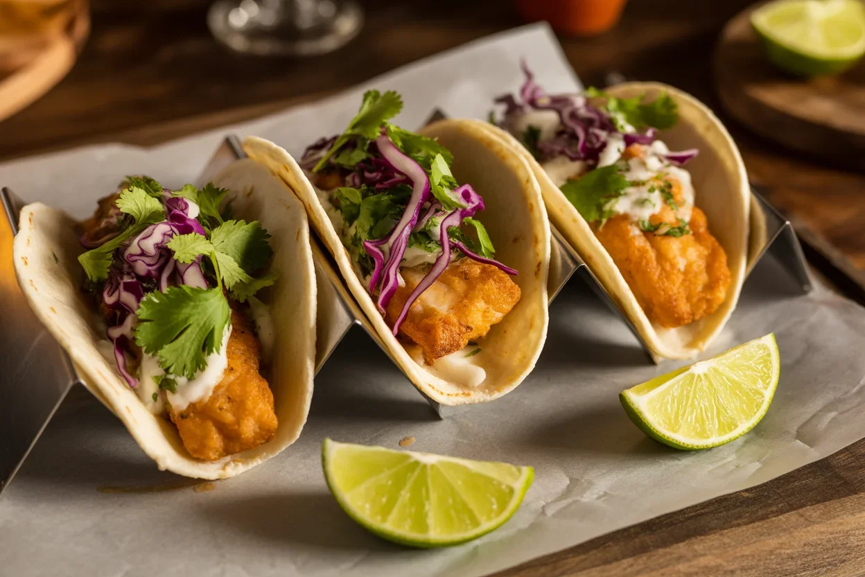 Quick and Crunchy Air Fryer Fish Tacos with Zesty Slaw