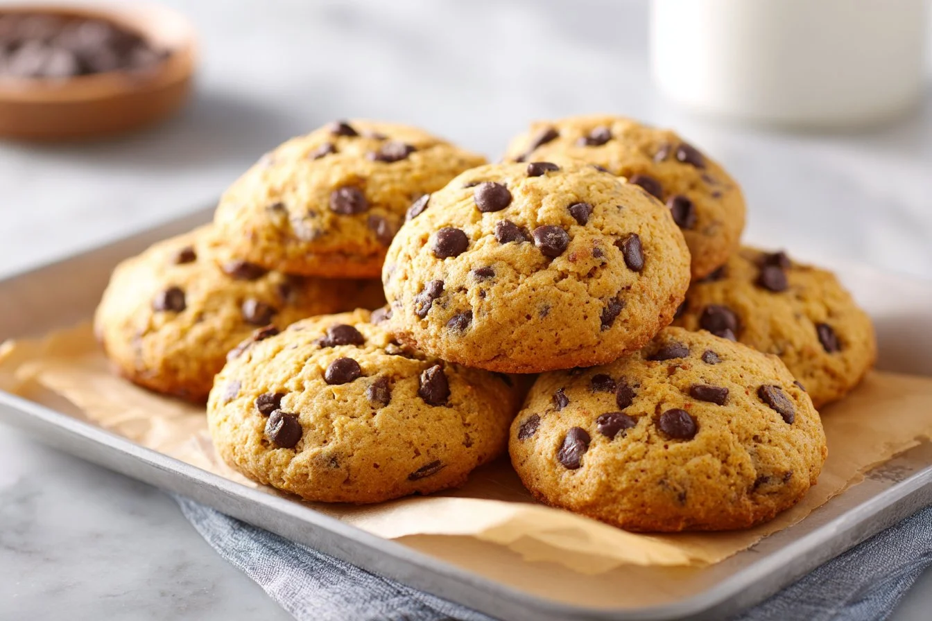 Delicious soft banana bread cookies with a golden-brown crust and sweet banana flavor