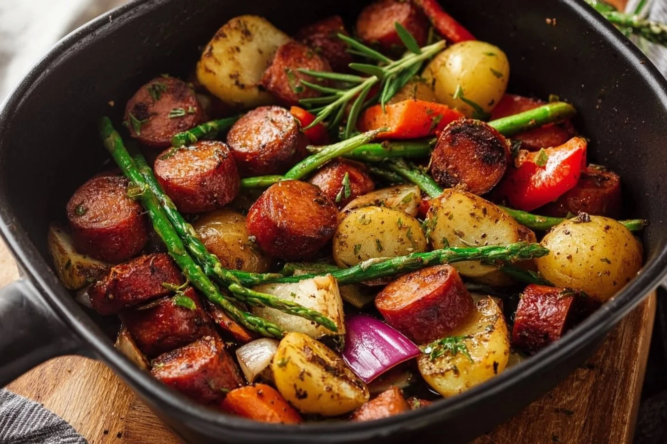 Air Fryer Kielbasa and Veggies