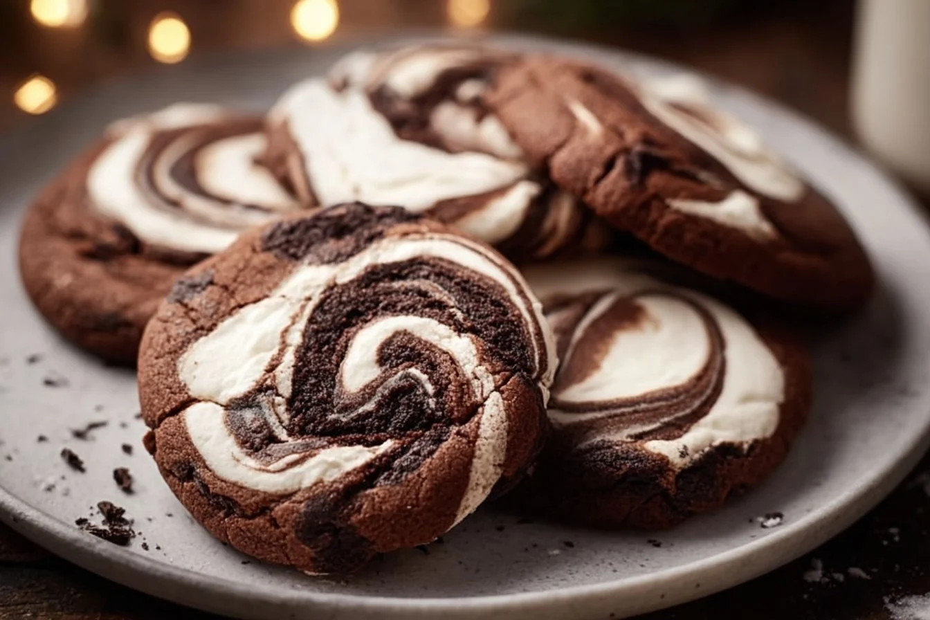 Chocolate Marshmallow Swirl Cookies