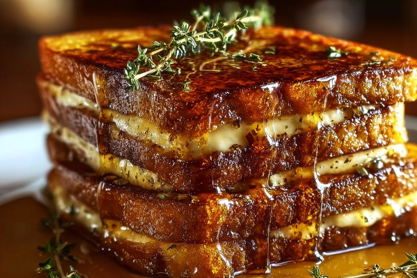 Delicious crème brûlée French toast topped with caramelized sugar and fresh berries.