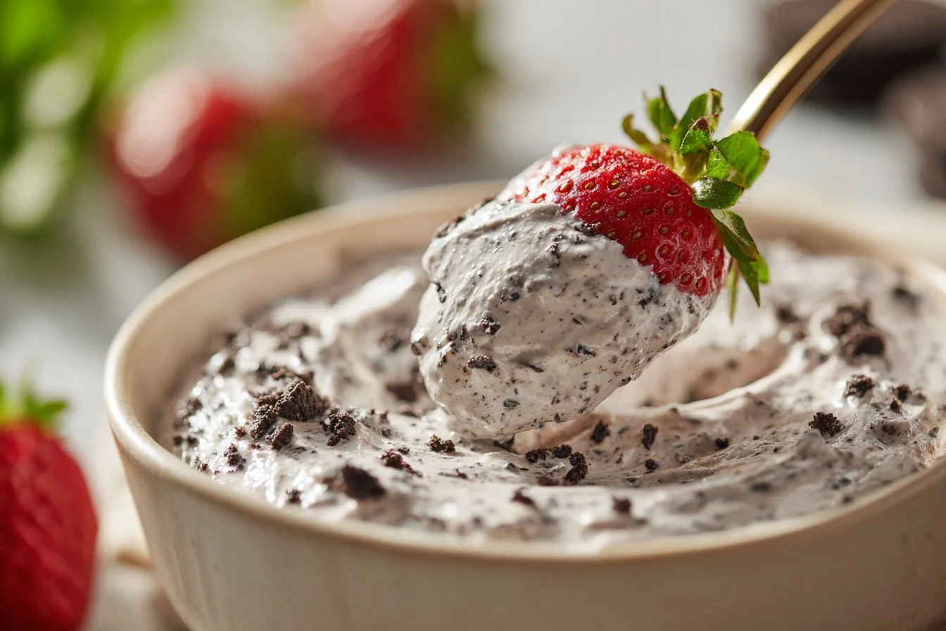 Deliciously creamy Easy Oreo Dip served with snacks