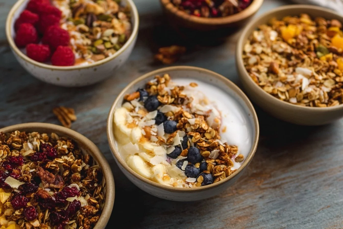 Easy Yogurt Granola Bowls (4 Ways!)