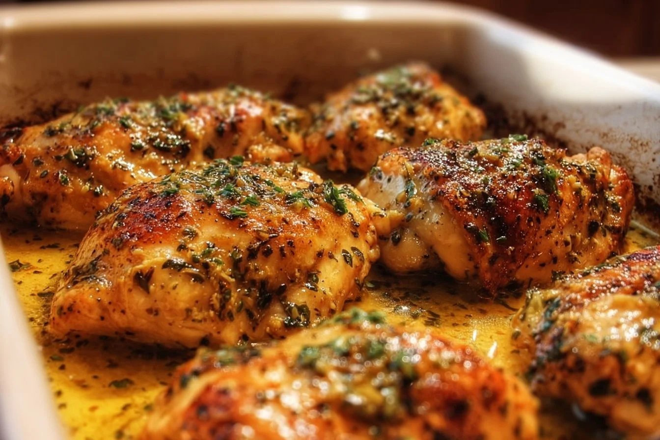 Delicious Garlic Butter Baked Chicken Breast served on a plate