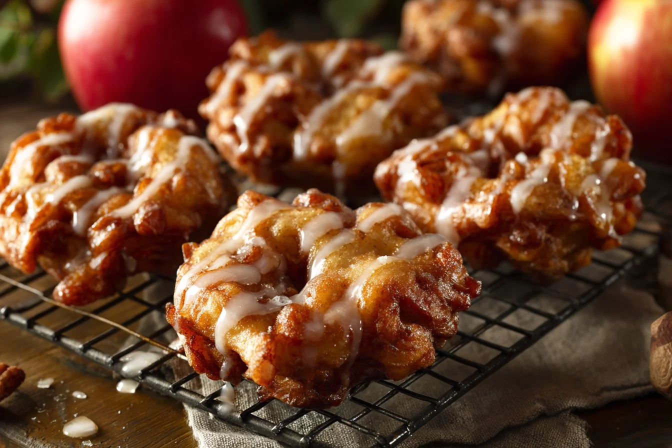 Delicious gluten-free apple fritters with a crispy exterior and apple filling