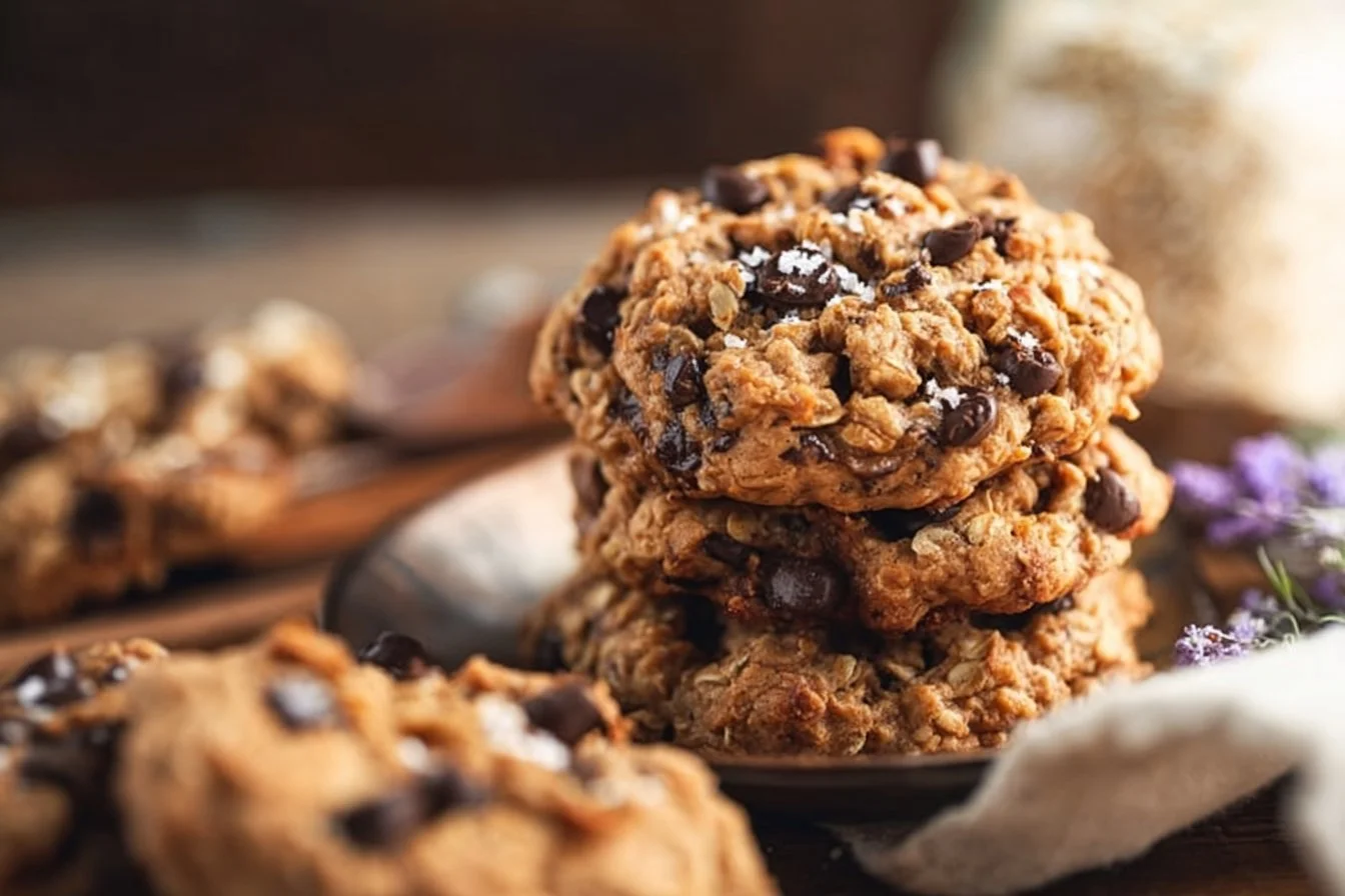 Healthy Peanut Butter Oatmeal Chocolate Chip Cookies