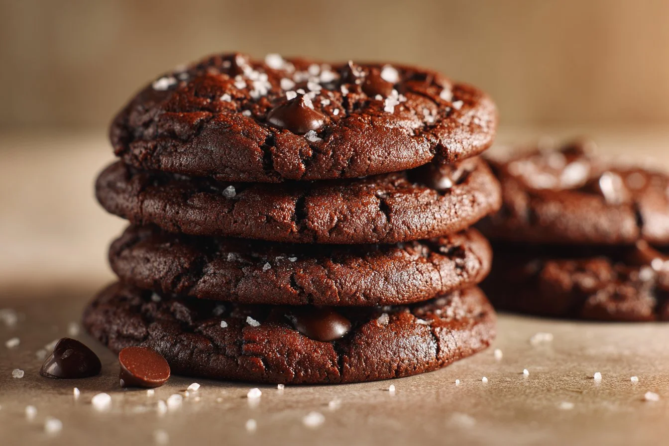 Delicious salted brownie cookies fresh from the oven