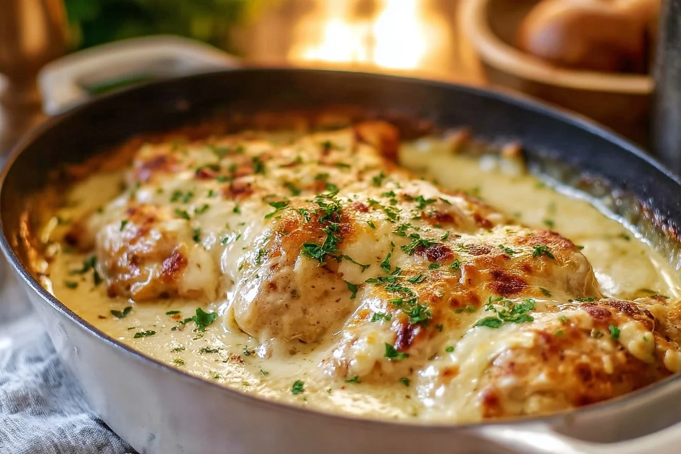 Smothered Cheesy Sour Cream Chicken