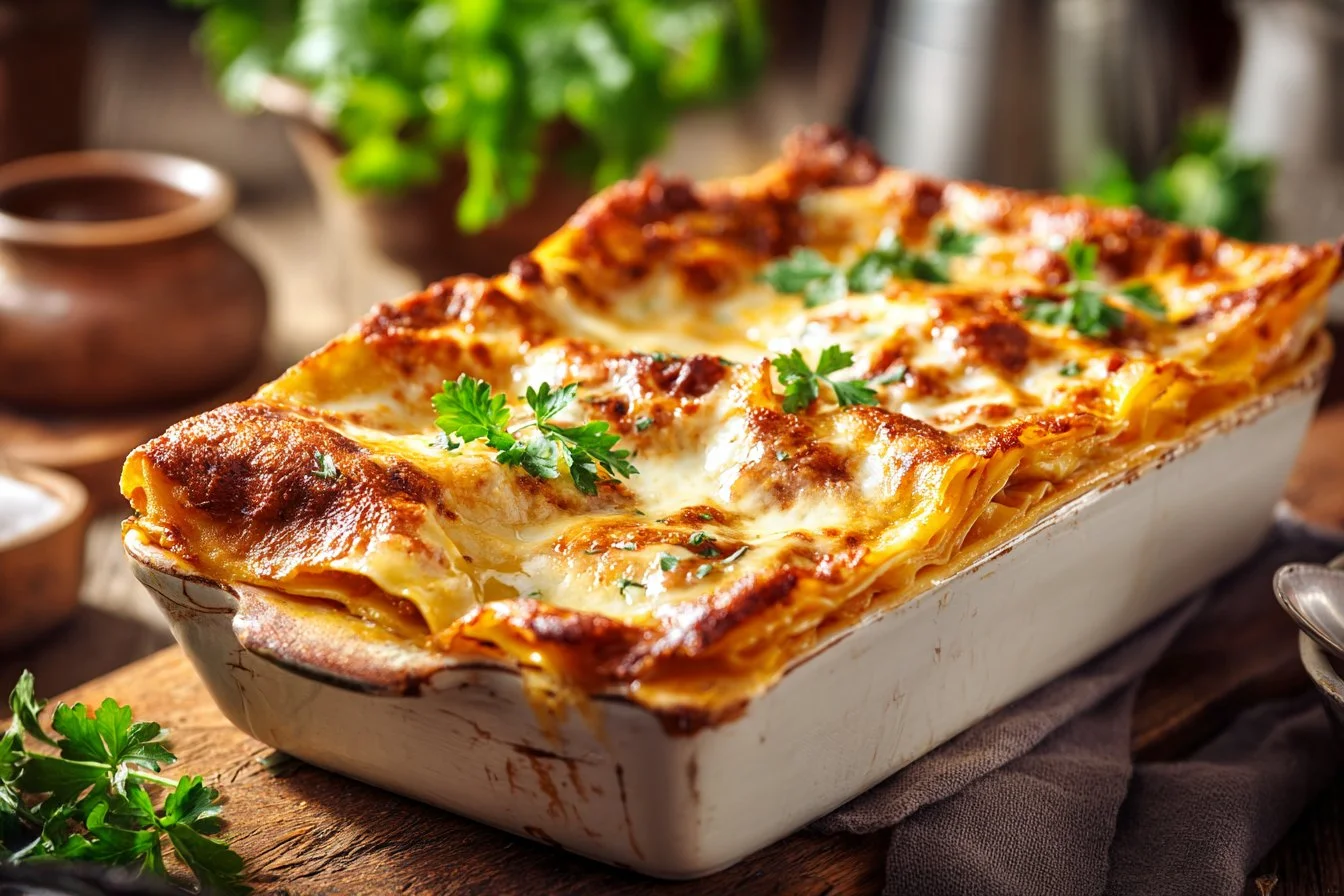 Delicious Chicken Alfredo Lasagna Roll Ups ready to serve with cheese and chicken