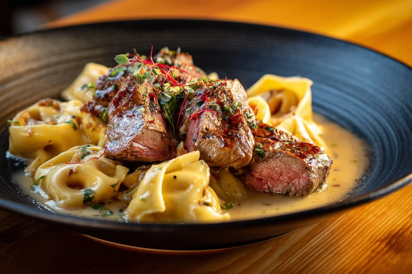 Cracked Garlic Steak Tortellini with rich flavors and tender pasta