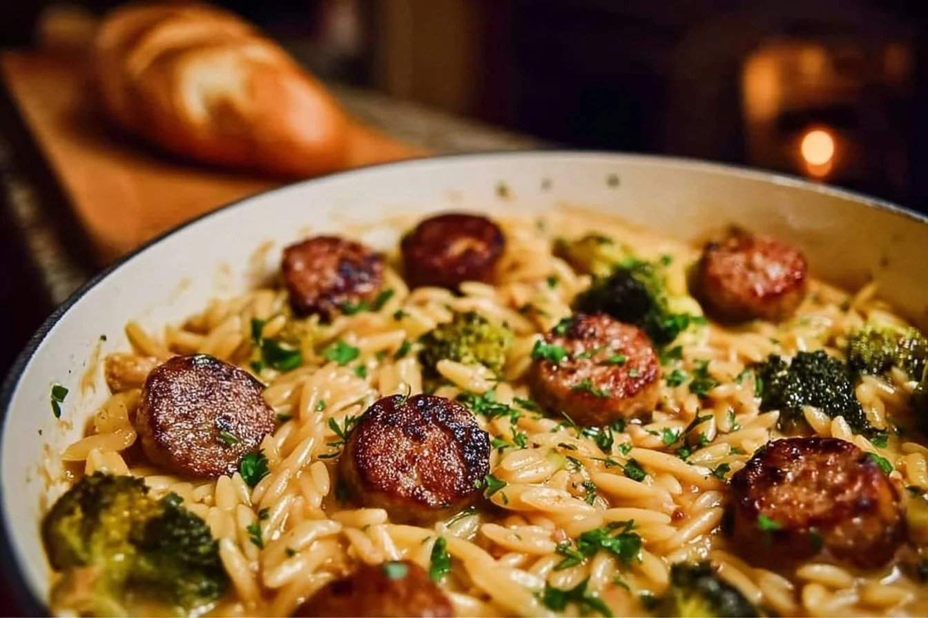 Creamy Chicken Sausage Orzo
