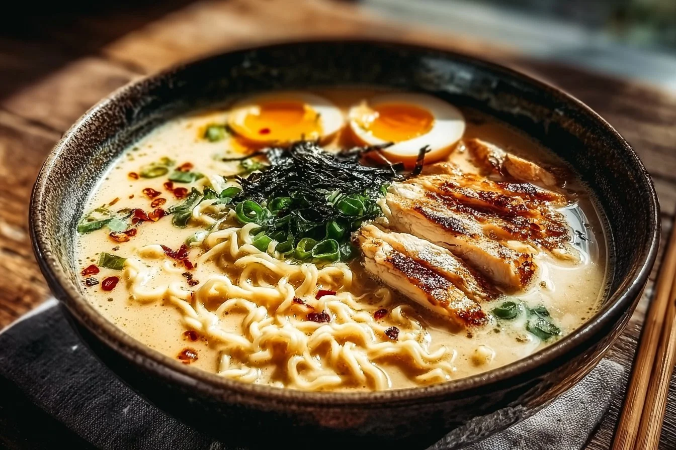Creamy Garlic Chicken Ramen
