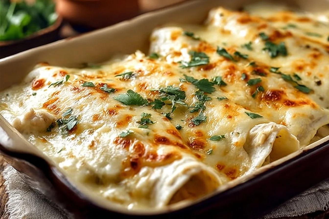 Creamy White Chicken Enchiladas