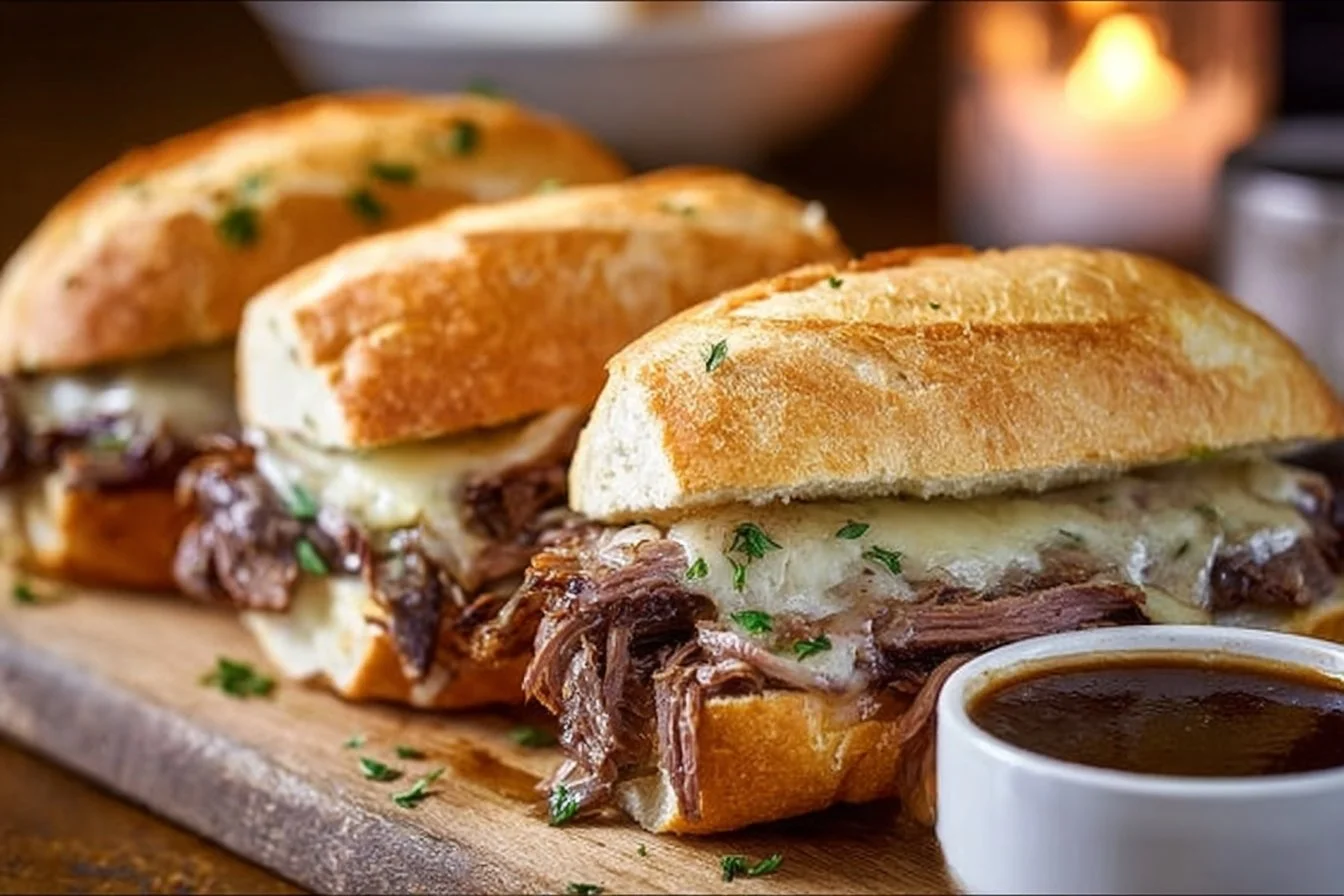 Crockpot French Dip Sandwiches