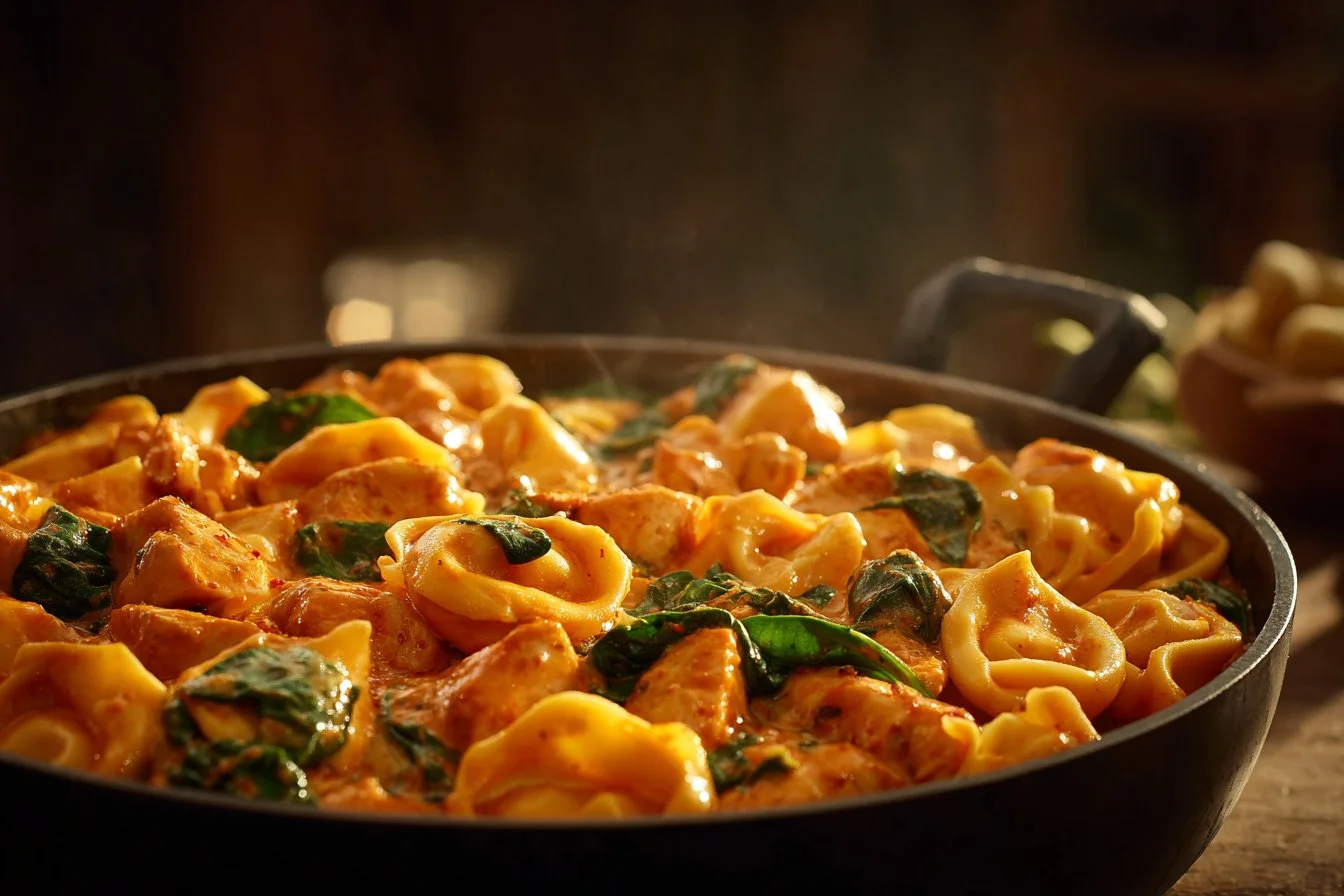 Delicious Marry Me Chicken Tortellini served with herbs and sauce