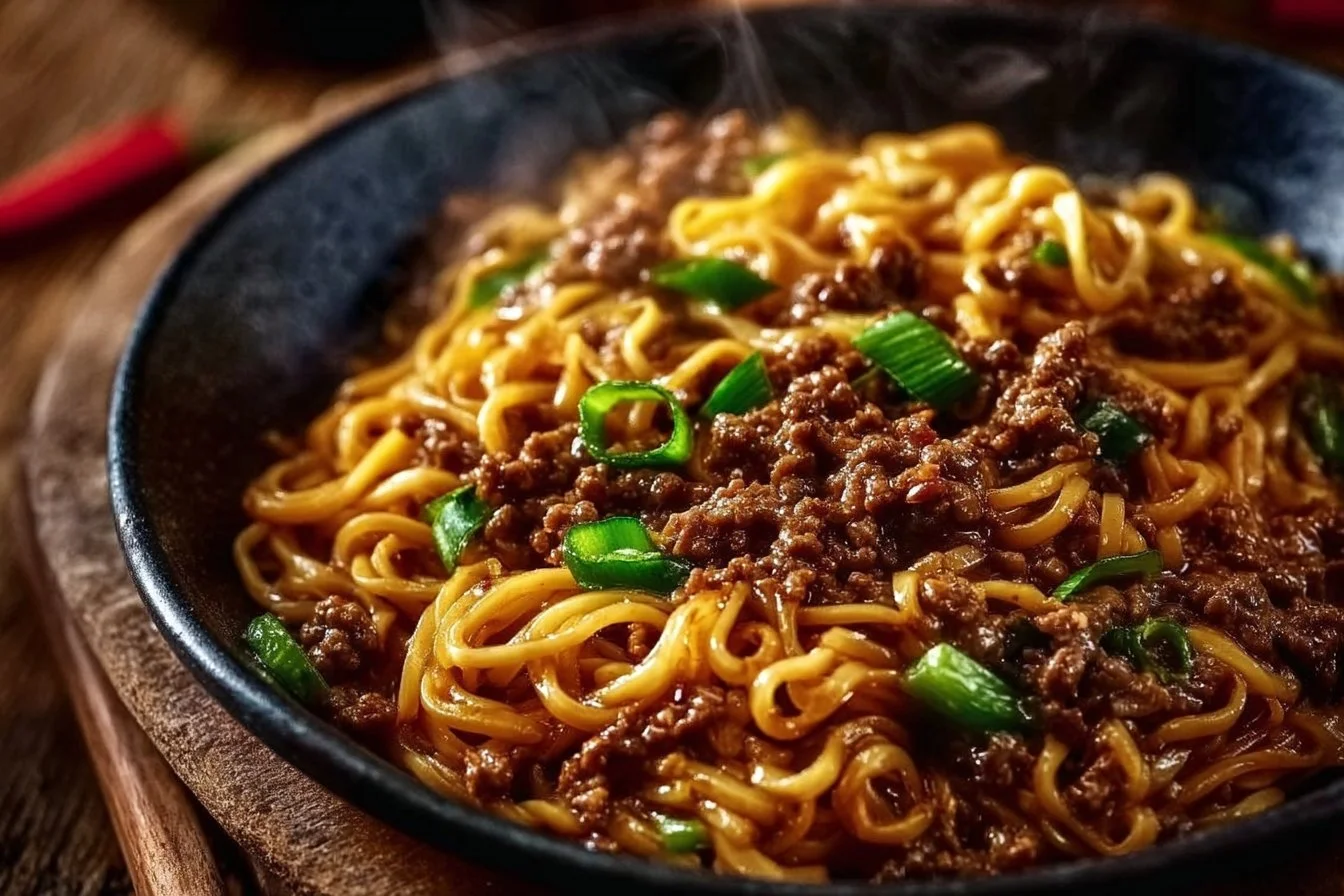 Mongolian Ground Beef Noodles