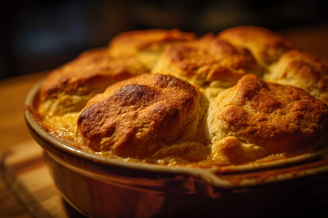 Red Lobster Biscuit Chicken Pot Pie served with flaky biscuit crust and chicken filling