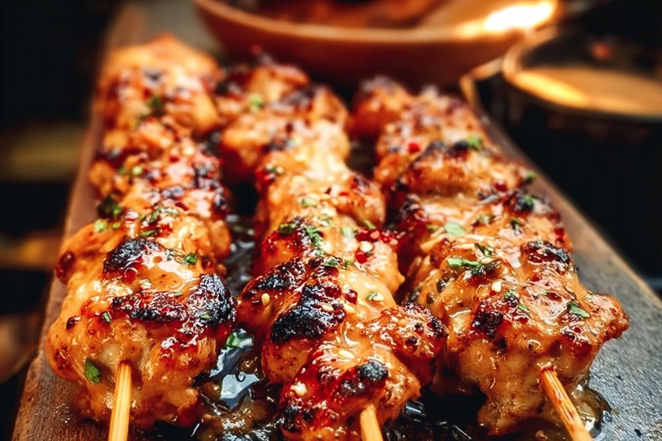Air Fryer Bang Bang Chicken Skewers