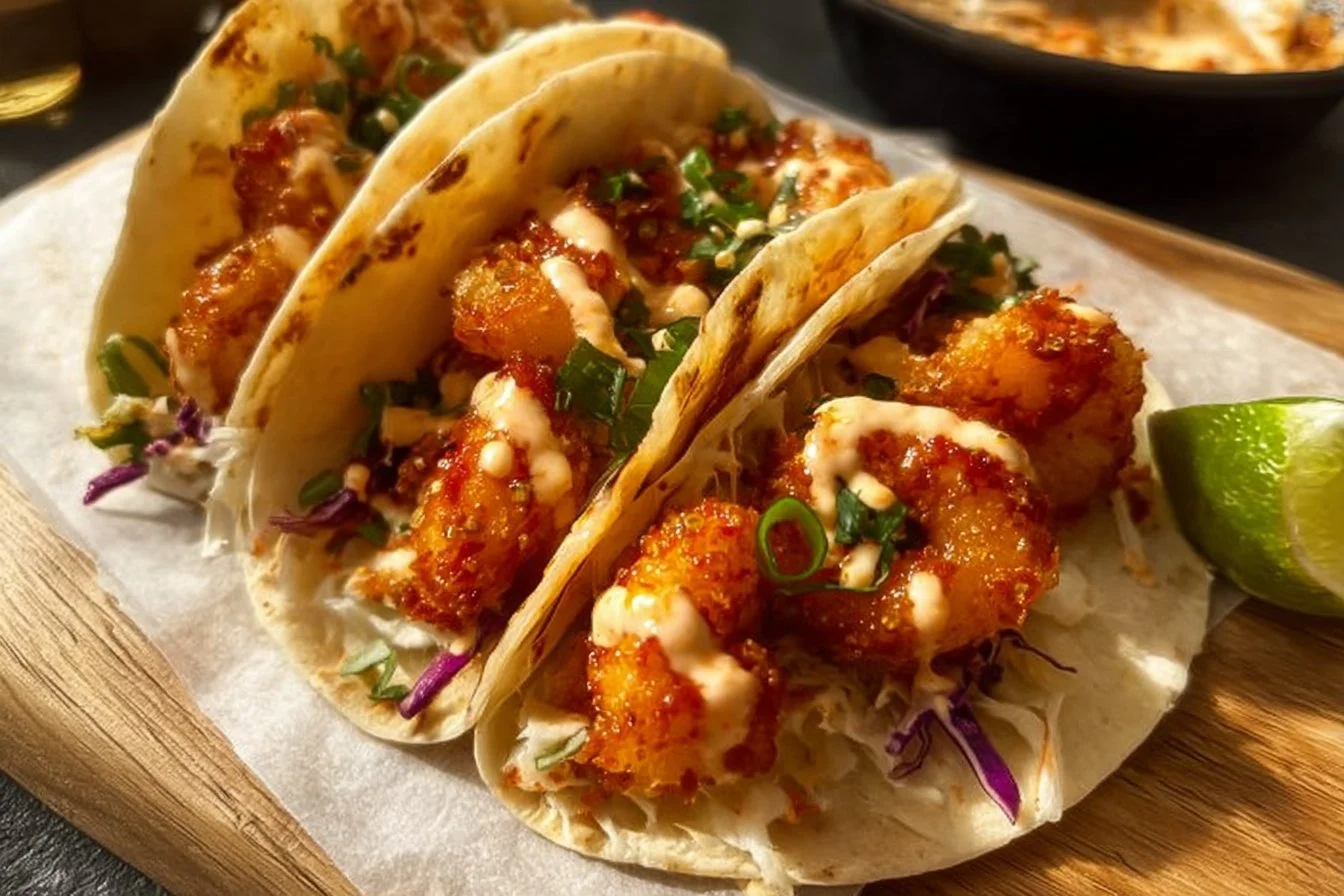 Air Fryer Bang Bang Shrimp Tacos