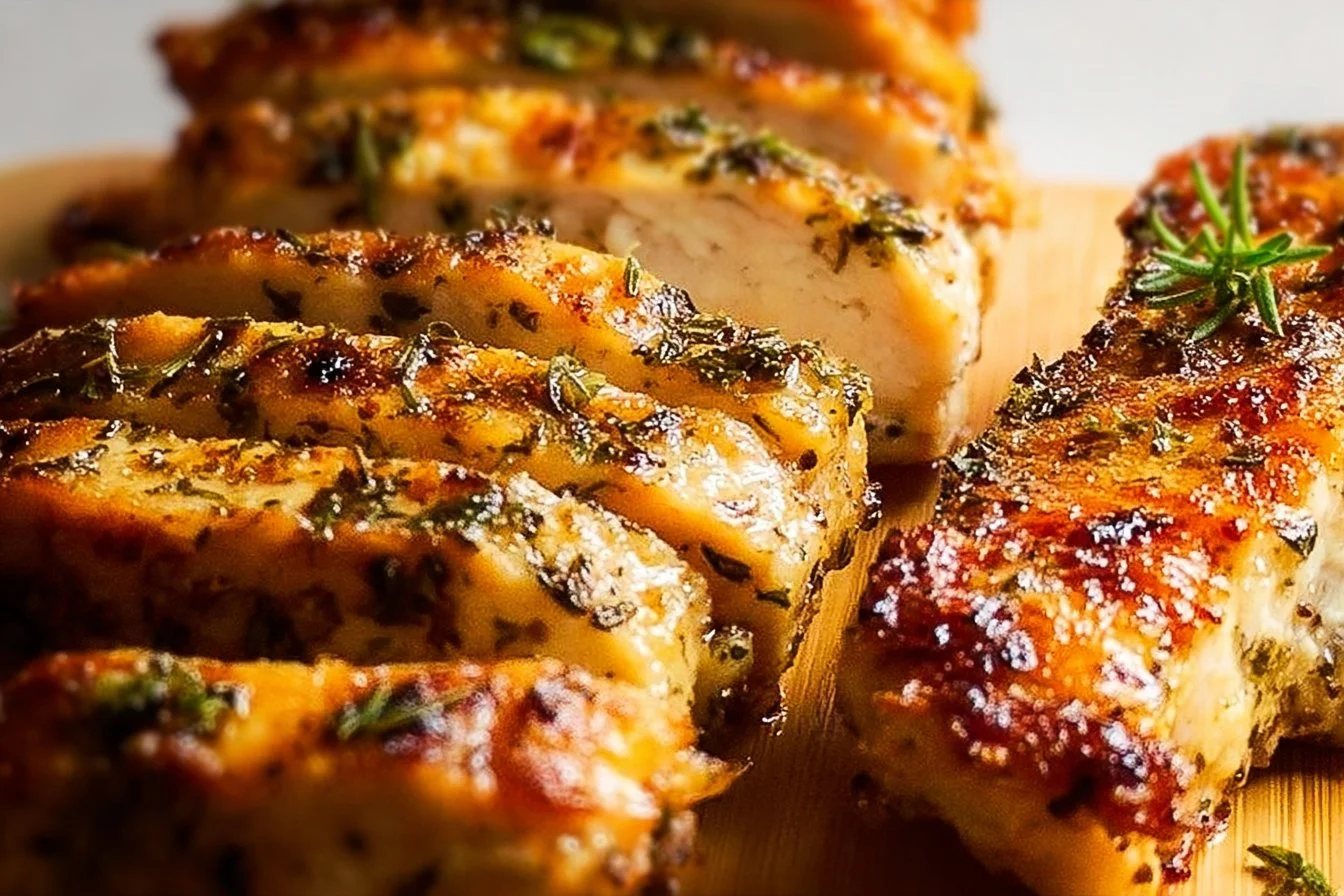 Deliciously cooked air fryer chicken breasts served on a plate