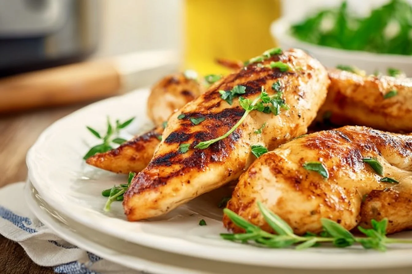 Crispy Air Fryer Cracker Barrel Chicken Tenderloins ready to serve