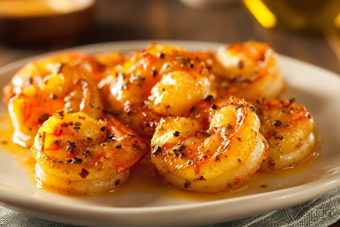 Air fryer cooking frozen shrimp for a quick meal