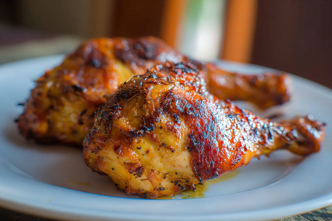 Air fryer juicy chicken breasts served on a plate