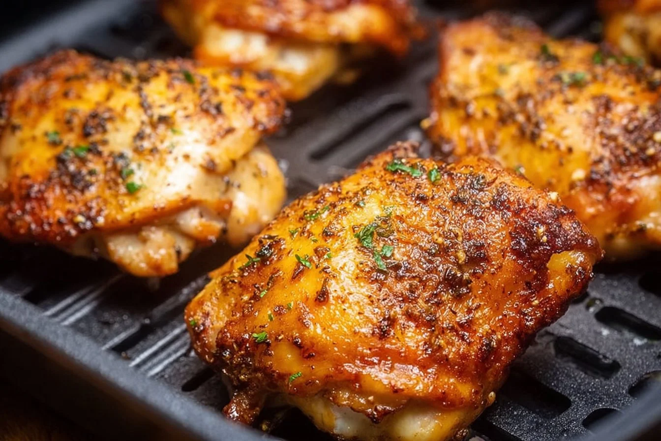 Air fryer chicken thighs are an easy, air fryer chicken recipe made with bone… | Air fryer healthy recipes, Air fryer chicken breast recipes, Chicken breast recipes