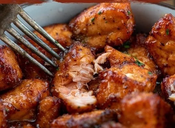 Hot Honey Salmon Bites