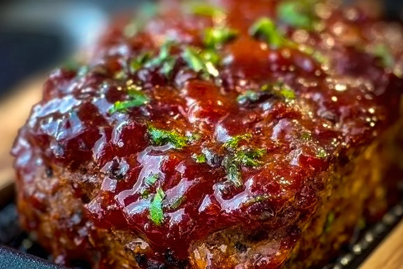 Delicious Air Fryer Meatloaf served with sides and garnished appropriately